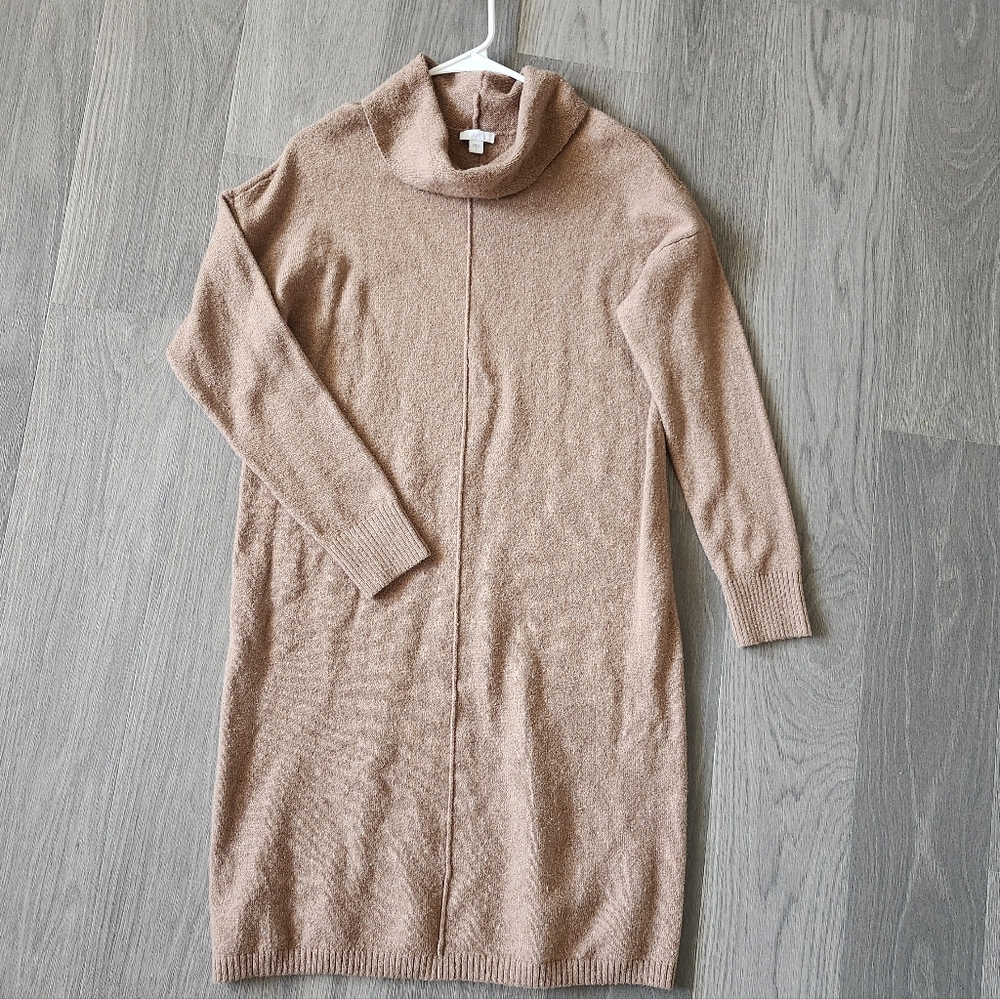 J. Jill Sweater Dress Tan Turtleneck